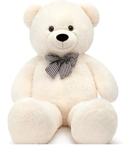 Sevimli 90 cm Peluş Ayı ile  Pembe Konsept Romantik Peluş Ayıcık Buketi (Beyaz)
