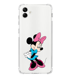 Samsung Galaxy A04e Köşe Korumalı Antişok Kapak Minnie Mouse Tasarımlı Şeffaf Kılıf