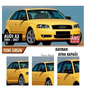 Audi A3 8P Batman Yarasa Ayna Kapağı Piano Black 2003-2007