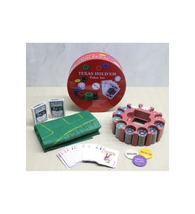 Kişiye Özel Metal Kutulu 240 Chip Ve 2 Adet İskambil Kağit Setine Sahip Poker Oyunu - 25x26cm