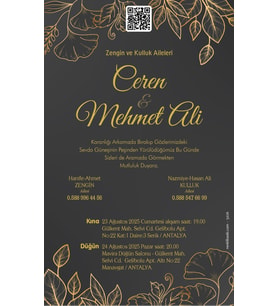 Nikah Düğün Nişan Kına Davetiyesi Beyaz Zarflı 5026 Kodlu