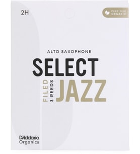 D'Addario ORSF03ASX2H Organic Select Jazz Filed Alto Saksafon Kamışı No: 2 Hard (Profesyonel/Caz) - 3'lü Paket Kimyasalsız Organik Tarım Sertifikalı ve Dosyalı (Filed) Kesim