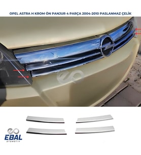 Opel Astra H Krom Ön Panjur 4 Prç. 2004-2010 Arası P. Çelik(HB)
