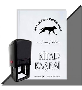 Kişiye Özel Köpek Silüet 26 Tarihli Otomatik Kitap Kaşesi (Siyah)