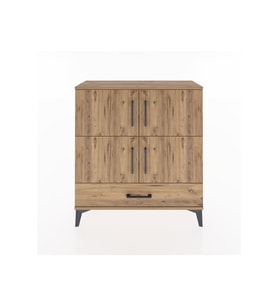 Arges Şifonyer 4 Raflı Tek Çekmeceli 4 Kapaklı 88x30x96 Çam-Çam