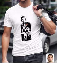 BK Gift Kişiye Özel Godfather Baba Tasarımlı Beyaz T-Shirt-2