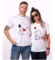 Tshirthane Snoopy Love Sevgili Kombinleri Tshirt Kombini (Tek Ürün Fiyatıdır.)