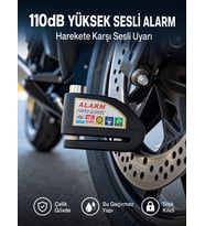Yüksek Sesli 110dB Çelik Disk Kilidi Su Geçirmez Yeni Nesil