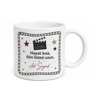 Sinema Sever İçin Kişiye Özel İsimli Baskılı Kupa Bardak Film Gecesi Hediyesi