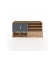 Kronos Konsol 7 Raflı Tek Çekmeceli 2 Kapaklı 176x59x99 Çam-Antrasit/Çam