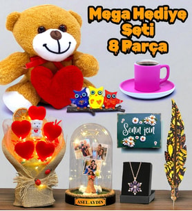 Mega Hediye Seti - 8 Farklı Hediyeli Size Özel Premium Set - Kişiye Özel (Model 2)
