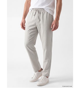 LCW Vision Bej Regular Fit Keten Görünümlü Erkek Pantolon