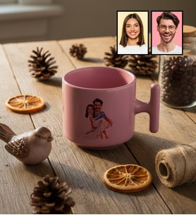 Kişiye Özel Karikatürlü Sevgiliye Hediye T Pastel Kupa Sevgililer Günü Hediyesi