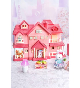 Bay Dreamy Büyük Villa Oyun Seti - Mini Tavşan Figürlü Aksesuarlı Kız Çocuk Evcilik Oyun Evi (3+ Yaş)