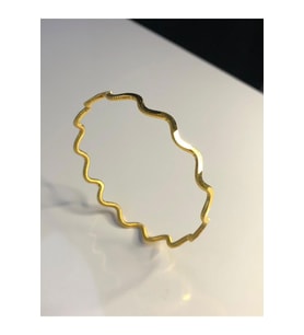 24 Ayar Altın Kaplama 2.5 Mm Zigzag Model Düğün Nişan Söz Bilezik