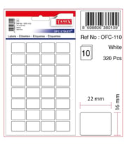TANEX OFC-110 16x22mm BEYAZ OFİS ETİKETİ 10'LU