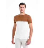 Hatemoğlu Tarcin Slim Fit Desenli Bisiklet Yaka Tişört (Tarçın)