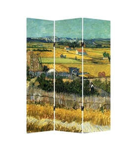 Stellastore Vincent Van Gogh The Harvest 3 Kanatlı Oda Bölücü Çift Taraflı Kanvas Paravan