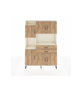 Arges Gardrop 8 Raflı 2 Çekmeceli 6 Kapaklı 132x30x195 Aytaşı-Çam