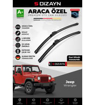 S-Dizayn Jeep Wrangler Ön Cam Silecek Seti 1997-2006 Premium Araca Özel 55-50 Cm A+ Kalite