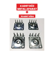 50x50 M8 Sehpa Ayak Bağlantı Sac Aparatı Düz (4 Adet) 16 ADET VİDA