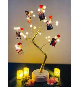 Kişiye Özel İnci Taneli Fotoğraflı Led Işıklı İnci Ağacı Yaşam Ağacı