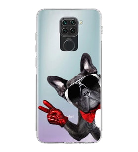 PrintiFy Xiaomi Redmi Note 9 ile Uyumlu Köpek 2 Kamera Korumalı Şeffaf Kılıf