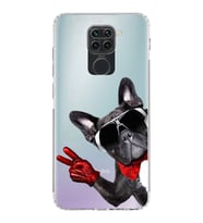 PrintiFy Xiaomi Redmi Note 9 ile Uyumlu Köpek 2 Kamera Korumalı Şeffaf Kılıf