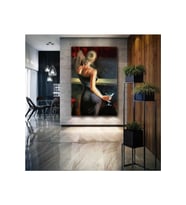 Kanvas Tablo Sırtı Dönük Içki Içen Siyah Elbiseli Kadın Bar Woman Kanvas Tablo Art00117 70 X 100