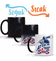 Attack Chicago Series Sins logo Sihirli Kupa Bardak Porselen