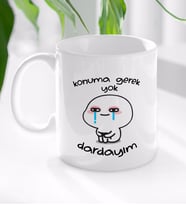 BK Gift Dardayım Tasarımlı Beyaz Kupa Bardak-1