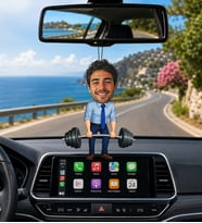 Kişiye Özel Fitness Karikatürlü Araç Dikiz Aynası Süsü – Sporcu Mini Karakter Tasarımı