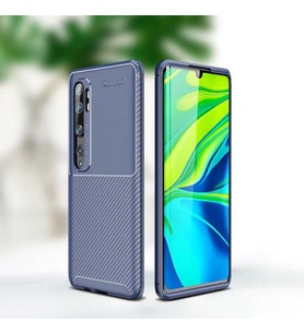 Xiaomi Mi Note 10 Kılıf Esnek Soft Karbon Tasarım Legion Serisi (Lacivert)