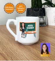 Kişiye Özel Karikatürlü Sınıf Öğretmeni Hediye Kupa Bardak Oval Kadın Sınıf Öğretmenine Öğretmenler Günü Hediyesi
