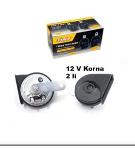CARUB Korna 12V 2'Li Süper Dadat Çift Fişli BELGELİ (Siyah)