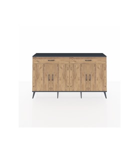 Arges Konsol 4 Raflı 2 Çekmeceli 4 Kapaklı 176x30x99 Antrasit-Çam