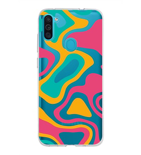 Samsung Galaxy M11 Kapak Renkli Desen Tasarımlı Şeffaf Silikon Kılıf