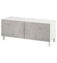 TV Sehpası, Beyaz-Açık Gri, 120x42x48 cm