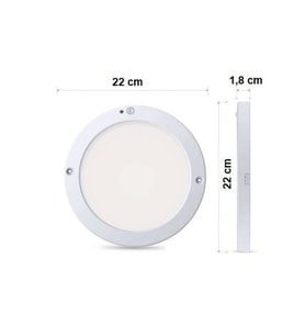 CATA CT-9247 Bologna 20 Watt Sensörlü Yuvarlak Sıva Üstü Led Panel Beyaz CATA