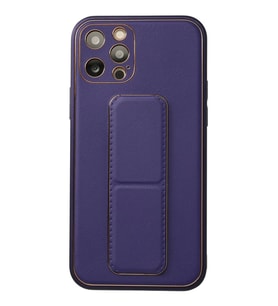 Newface Apple iPhone 12 Pro Kılıf Coco Deri Standlı Kapak - Mor