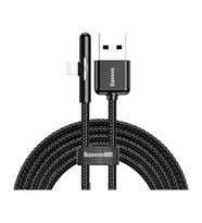 Baseus İphone Oyuncu Şarj USB Kablosu 2.4A 1mt Siyah CAL7C-A01