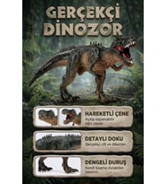 Gerçekçi Dinozor Figürü - Hareketli Çeneli, Detaylı Dokulu Büyük Boy Oyuncak (27 cm)