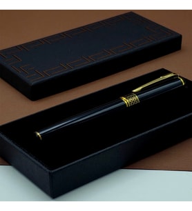 Gold İşlemeli Siyah Metal Roller Kalem