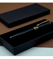 Gold İşlemeli Siyah Metal Roller Kalem