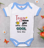 BK Kids Kişiye Özel Mavi Bebek Body Zıbın - Model 52