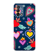 PrintiFy Oppo A74  ile Uyumlu 1mm Slim Fit Retro Renkler 3 Baskılı Şeffaf  Kılıf