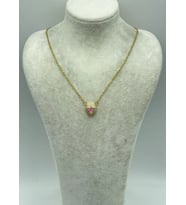Çelik Gold Taşlı Kalp Kolye - 25-ctr255