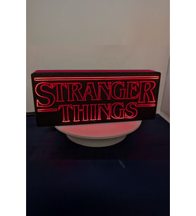 Renkli Stranger Things temalı çocuk odası gece lambası, atmosferi güzelleştirir (Krem)