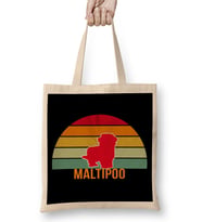 Maltipoo Vintage Silhouette Bez Çanta Uzun Saplı