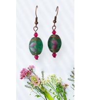 Crystal Atelier El Yapımı Cam Hint Boncuklu Sallantılı Küpe